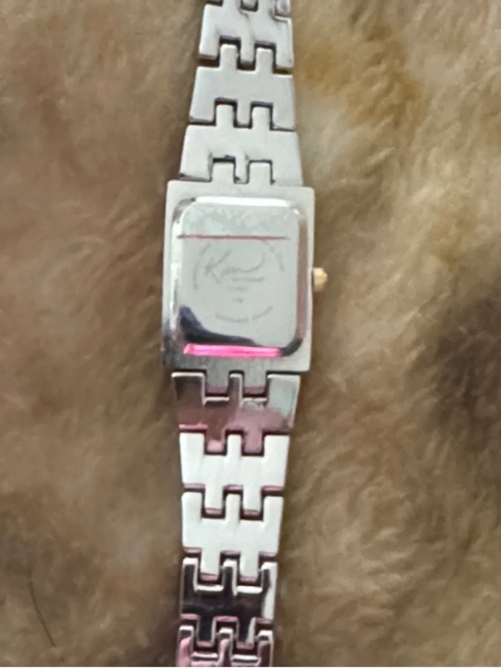 Kim Rogers Two-Tone Gold and Silver Rectangular Bracelet Watch